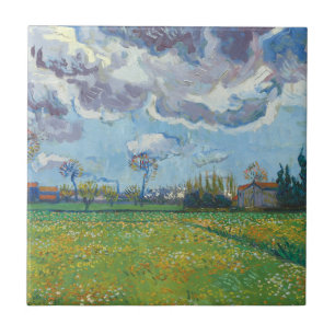 Landscape Under a Stormy Sky Vincent Gogh  Tile