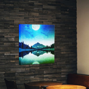 Landscape under the Moon light Canvas Print