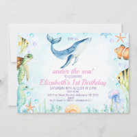 Landscape Under the Sea Creatures 1st Birthday