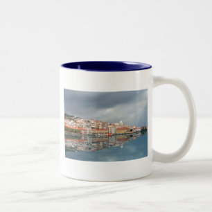 Landscape view of buildings in Lisbon, Portugal Two-Tone Coffee Mug
