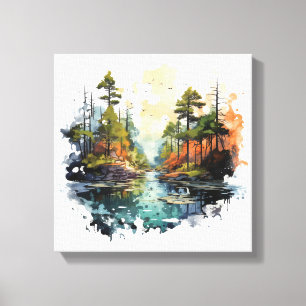 landscape vwatercolor canvas print