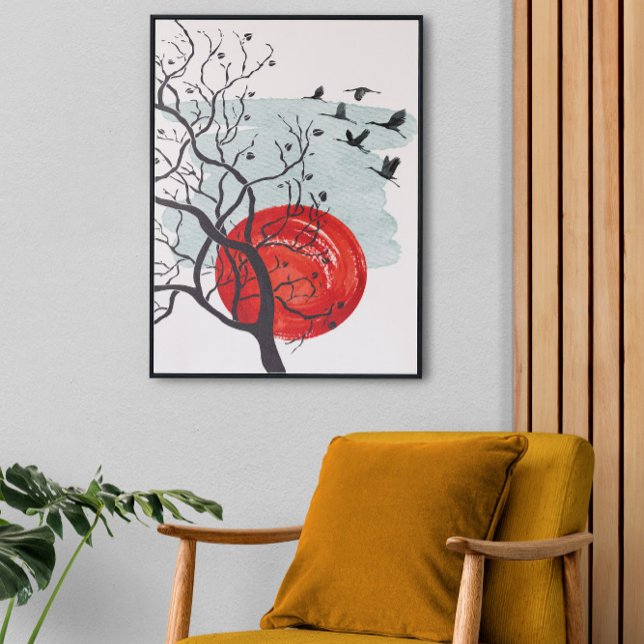 Landscape Wall Art, Midcentury Modern Decor, Canvas Print (Creator Uploaded)