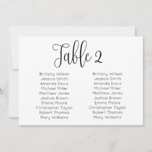 Landscape wedding seating chart. Modern table plan Invitation