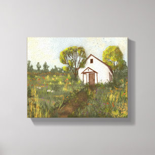 Landscape Wildflowers Church Meadow California Canvas Print