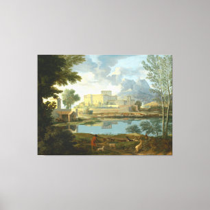 Landscape with a Calm Nicolas Pouss Canvas Print