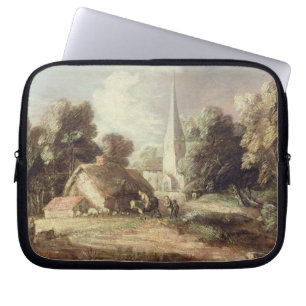 Landscape with a Church, Cottage, Villagers and An Laptop Sleeve