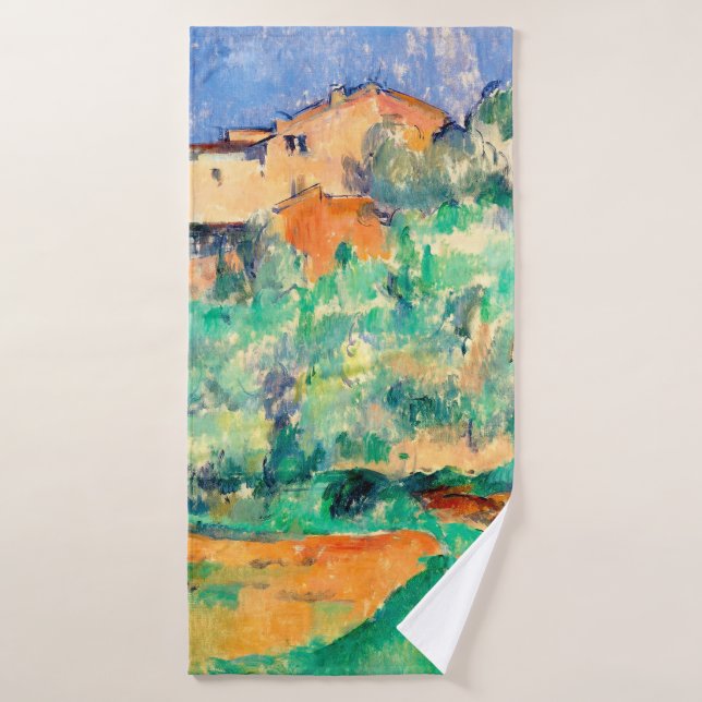 Landscape with a House, Cezanne Bath Towel (Bath Towel)