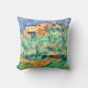 Landscape with a House, Cezanne Throw Pillow