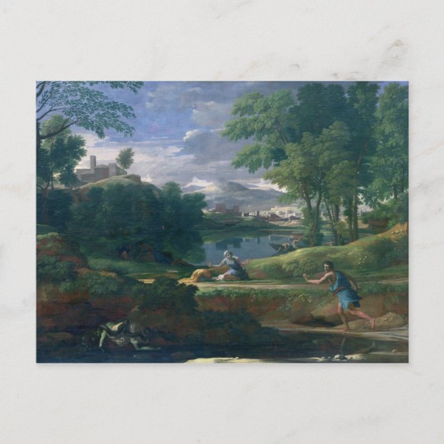 Landscape with a Man killed by a Snake, c.1648 Postcard (Front)