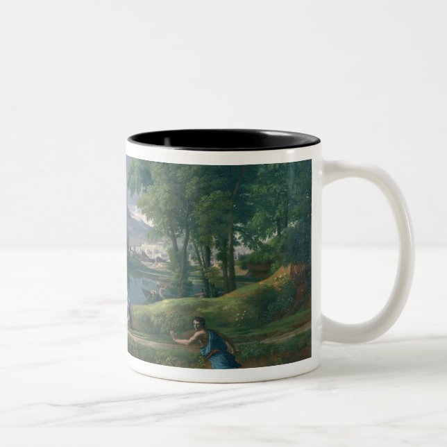 Landscape with a Man killed by a Snake, c.1648 Two-Tone Coffee Mug (Right)