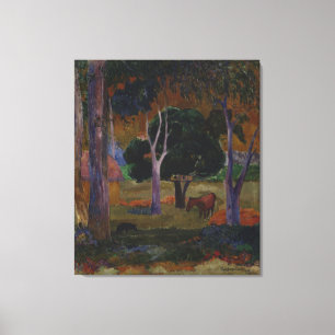 Landscape With a Pig and a Horse by Paul Gauguin Canvas Print