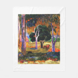 Landscape with a pig and a horse Famous Painting Fleece Blanket