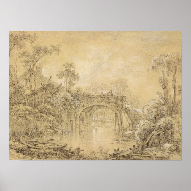 Landscape with a Rustic Bridge Poster (Front)
