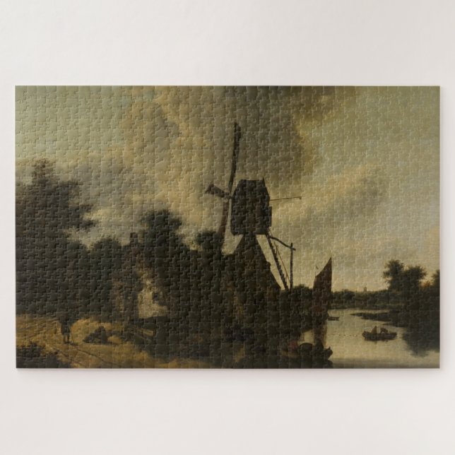 Landscape with a Windmill – Salomon Rombouts Jigsaw Puzzle (Horizontal)