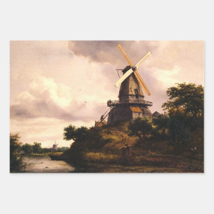 Landscape with a Windmill Wrapping Paper Sheet