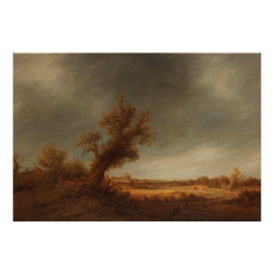Landscape with an old oak, Adriaen van Ostade, Can Photo Print