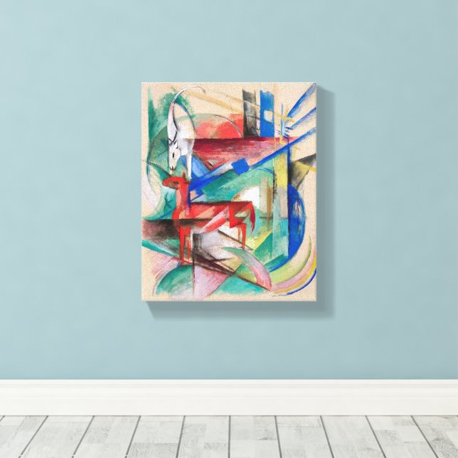 Landscape with Animals Canvas Print (Insitu(Wood Floor))