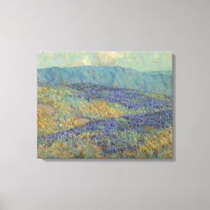 Landscape with Blue Flowers (by Granville Redmond) Canvas Print
