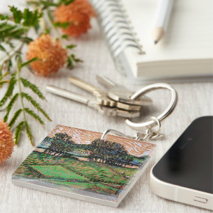 Landscape with Bridge Across the Oise Keychain