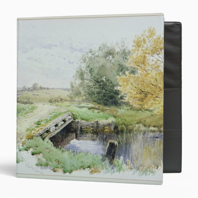 Landscape with bridge over a stream binder (Front/Inside)