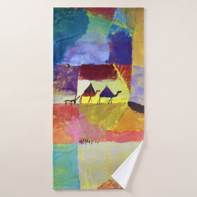 Landscape with Camels, Paul Klee Bath Towel (Bath Towel)