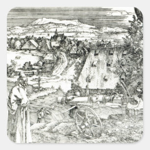 Landscape with Cannon, 1518 Square Sticker