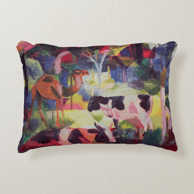 Landscape with Cows and a Camel Accent Pillow (Front)