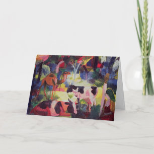 Landscape with Cows and a Camel Card
