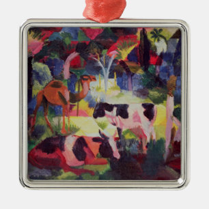 Landscape with Cows and a Camel Metal Ornament