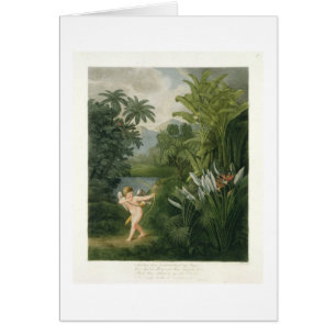 Landscape with Cupid aiming an arrow at a Parrot o