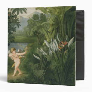 Landscape with Cupid aiming an arrow at a Parrot o Binder