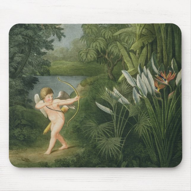 Landscape with Cupid aiming an arrow at a Parrot o Mouse Pad (Front)