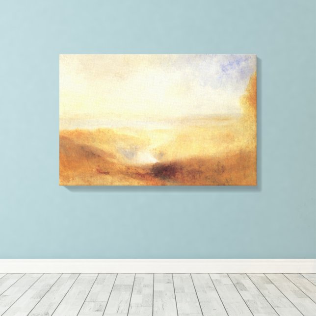 Landscape with Distant River Bay by Joseph Turner Canvas Print (Insitu(Wood Floor))