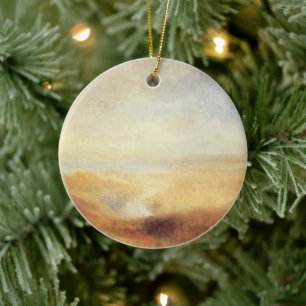 Landscape with Distant River Bay by Joseph Turner Ceramic Ornament