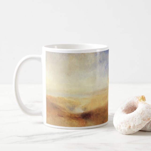 Landscape with Distant River Bay by Joseph Turner Coffee Mug (With Donut)