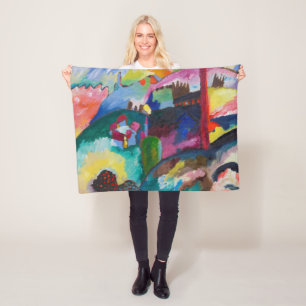 Landscape with Factory Chimney, Wassily Kandinsky Fleece Blanket