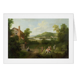 Landscape with Farmworkers, c.1730-40 (oil on canv