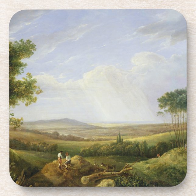 Landscape with Figures (oil on panel) Coaster (Front)
