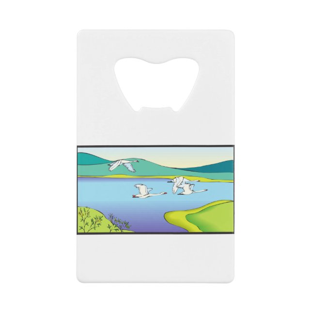 Landscape with Flying Ducks Credit Card Bottle Opener (Front)