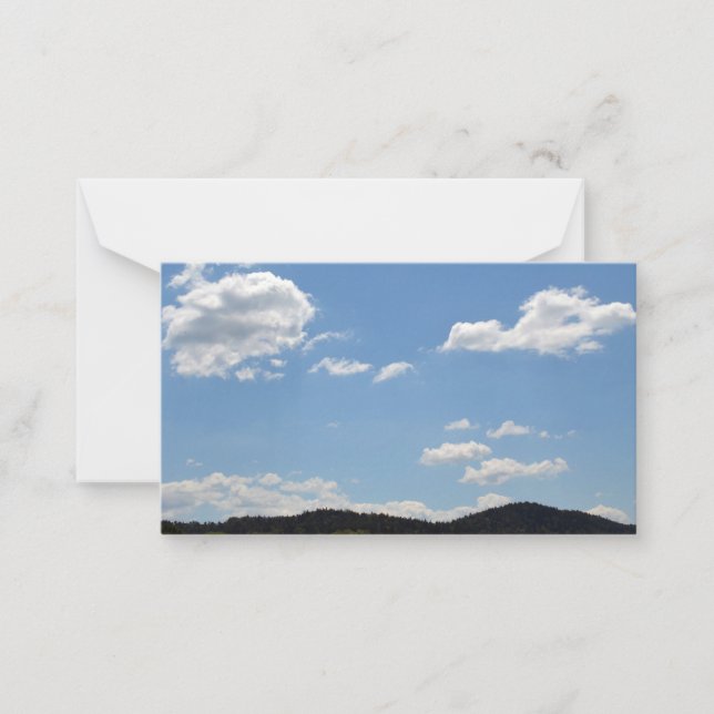 Landscape with green hills, trees & clouds  card (Front)