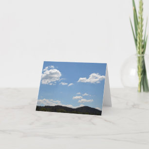 Landscape with green hills, trees & clouds   poste card
