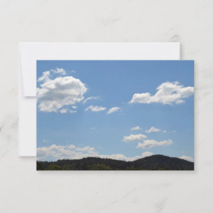 Landscape with green hills, trees & clouds  thank you card