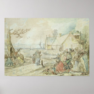 Landscape with Gypsy Fortune-Tellers Poster