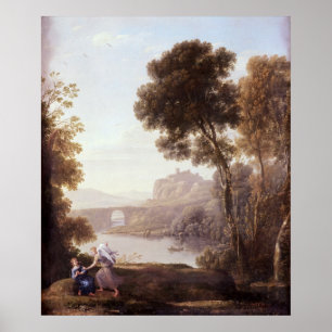 Landscape with Hagar and the Angel, 1646 Poster