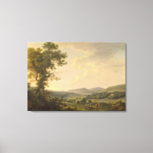 Landscape with Haymakers and a Distant View of a G Canvas Print