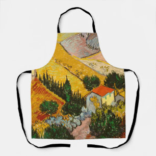 Landscape with House and PloughmaVincent van Gogh Apron