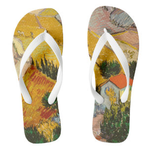 Landscape with House and PloughmaVincent van Gogh  Flip Flops