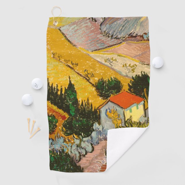 Landscape with House and PloughmaVincent van Gogh  Golf Towel (InSitu)