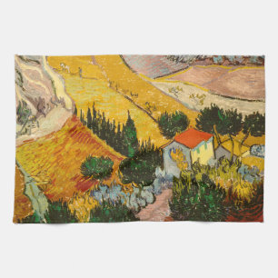 Landscape with House and PloughmaVincent van Gogh Kitchen Towel