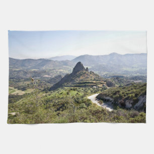 landscape with large rock formation Cyprus Kitchen Towel